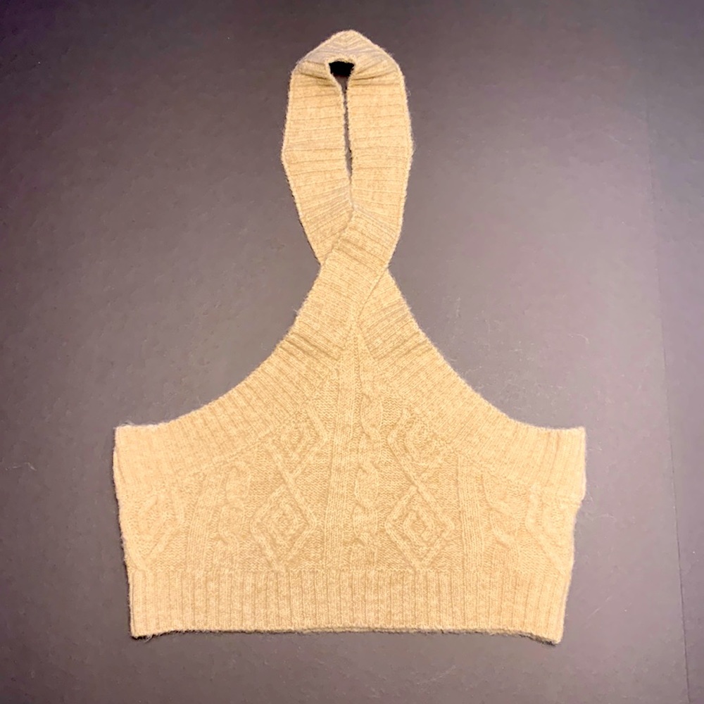 Cable knit halter top